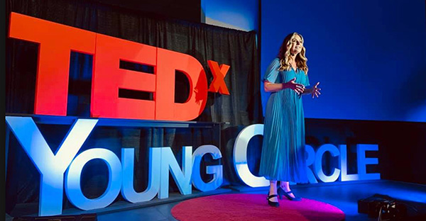 Jennifer Grace on Stage for a Ted Talk